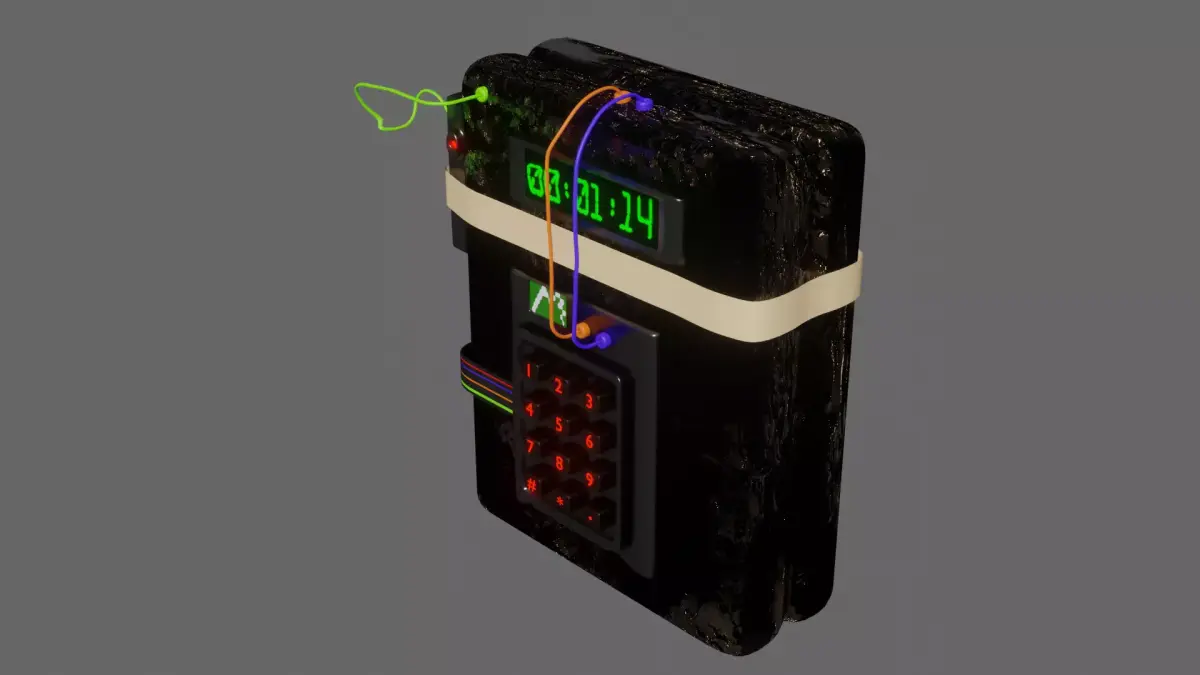 Military Explosive Bomb  Low-poly 3D model