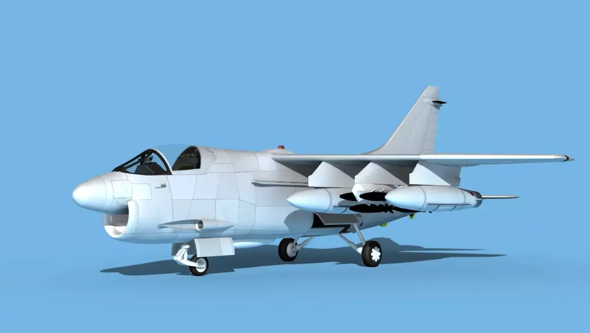 Chance Vought A-7E Corsair II V00 Bare Metal 3D model