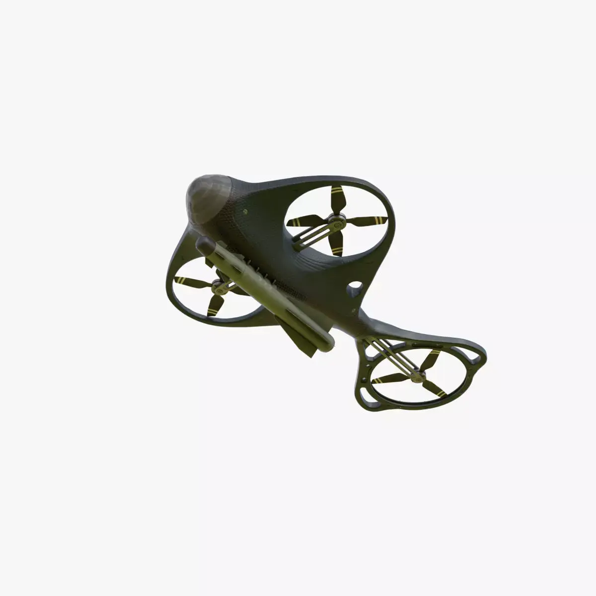 Drone with Missile Low-poly 3D model