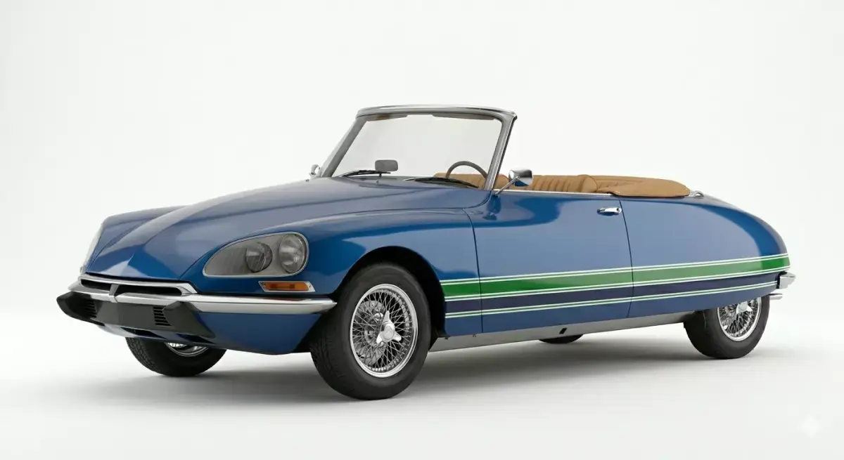 Classic Blue Convertible French Luxury Sedan 3D model