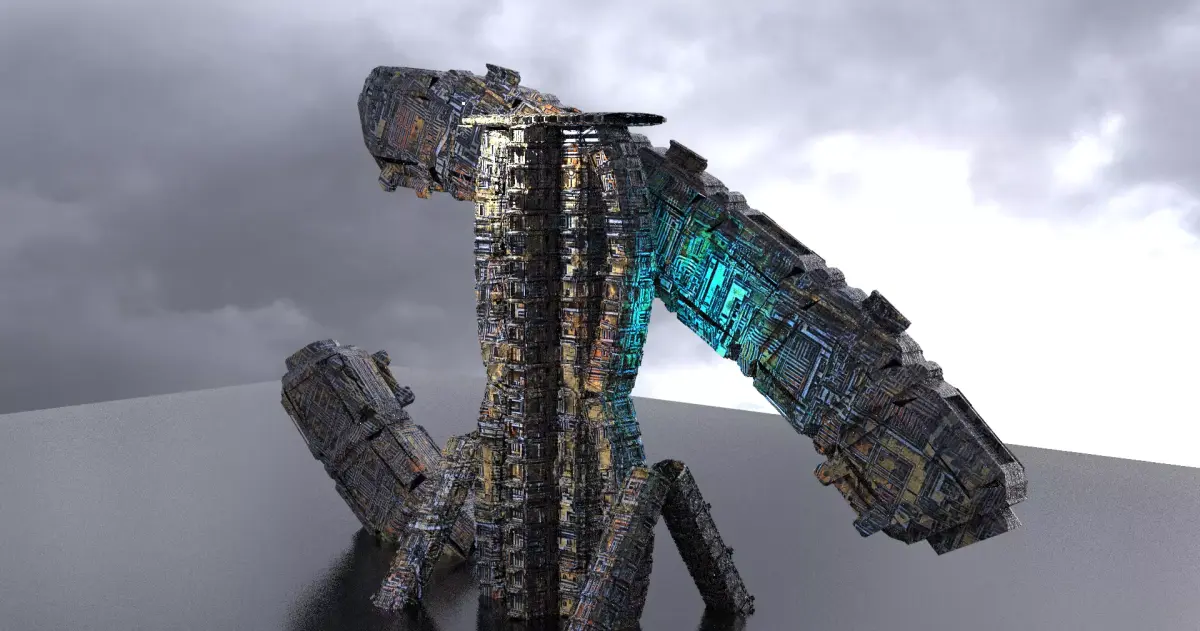 Crashed Engineer ship parts 3D model