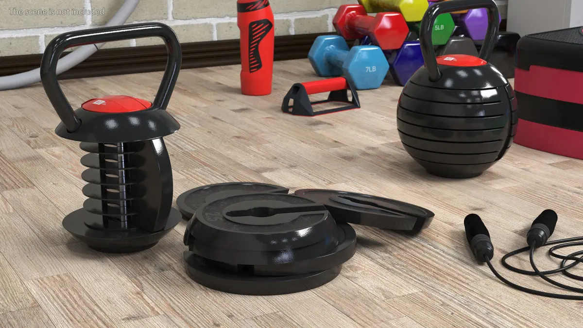 Kettlebell with Disks 3D model