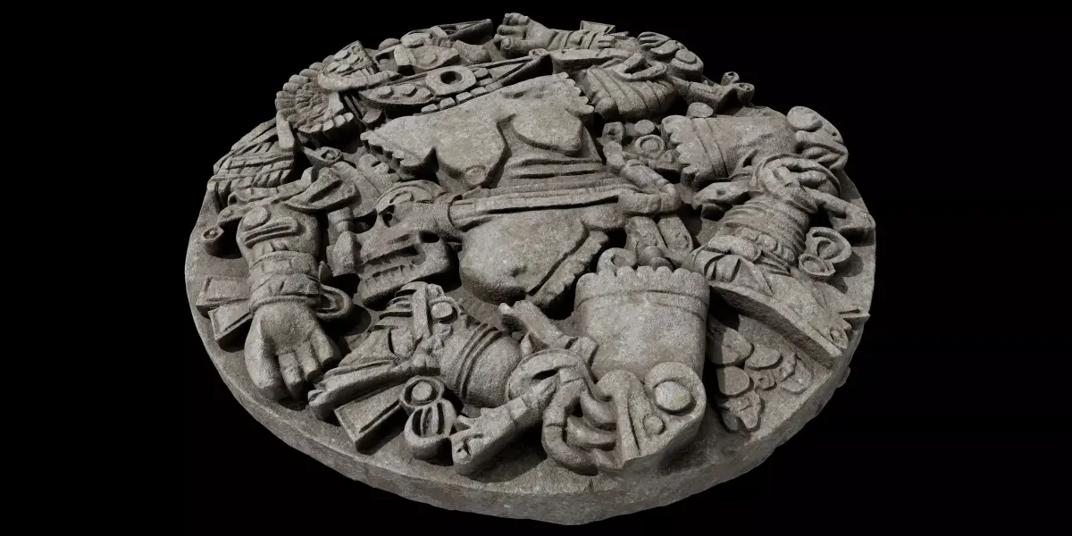 Aztec Ritual Stone Disk 3D model