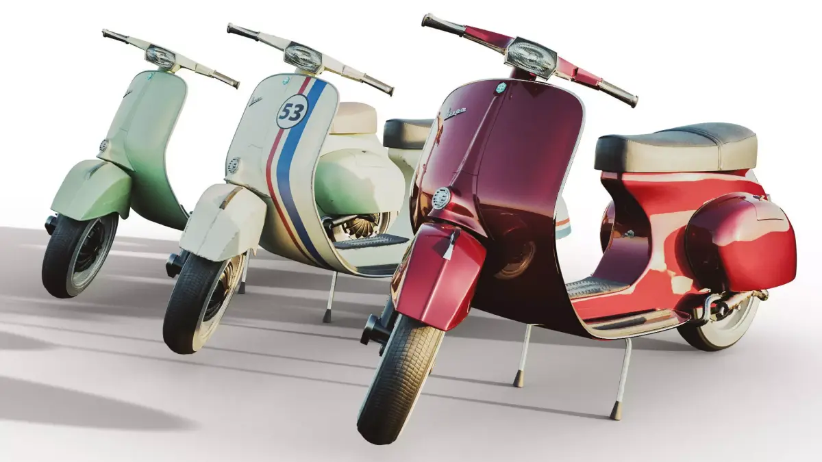 Vespa Scooter Motorcycle 3D model