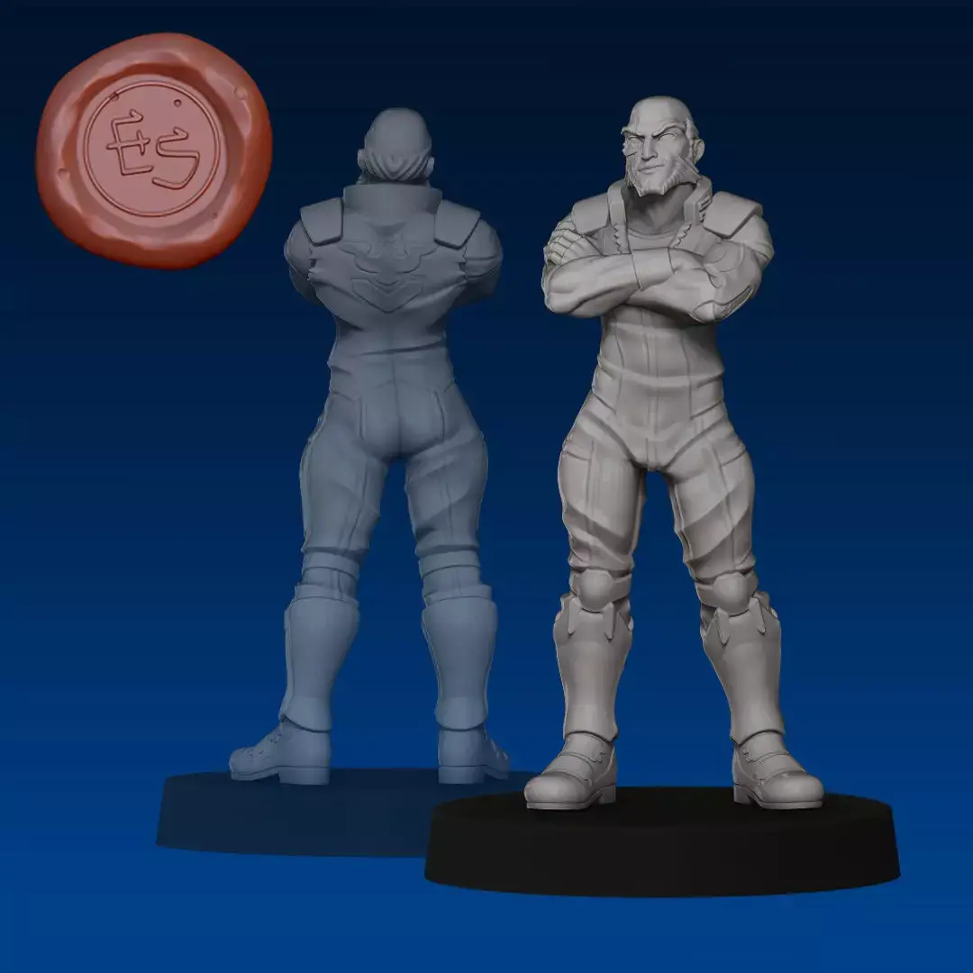 Jet Black - Cowboy Bebop - 32mm Miniature 3D print model