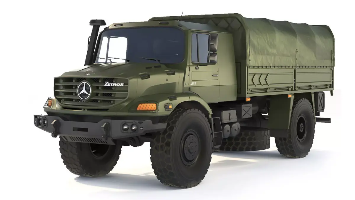 Mercedes-Benz Zetros 1833 tarpaulin body 2008 3D model