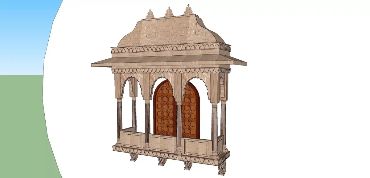 indian jodhpuri stone jharokha window 3D model purchase