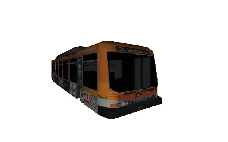 City Bus Los Angeles LOW POLY 4000 Free low-poly 3D model