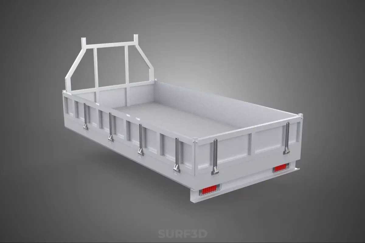 CARGO BED PICKUP TRUCK PLATFORM FRAME HEADBOARD BACK TRAY RACK 3D model