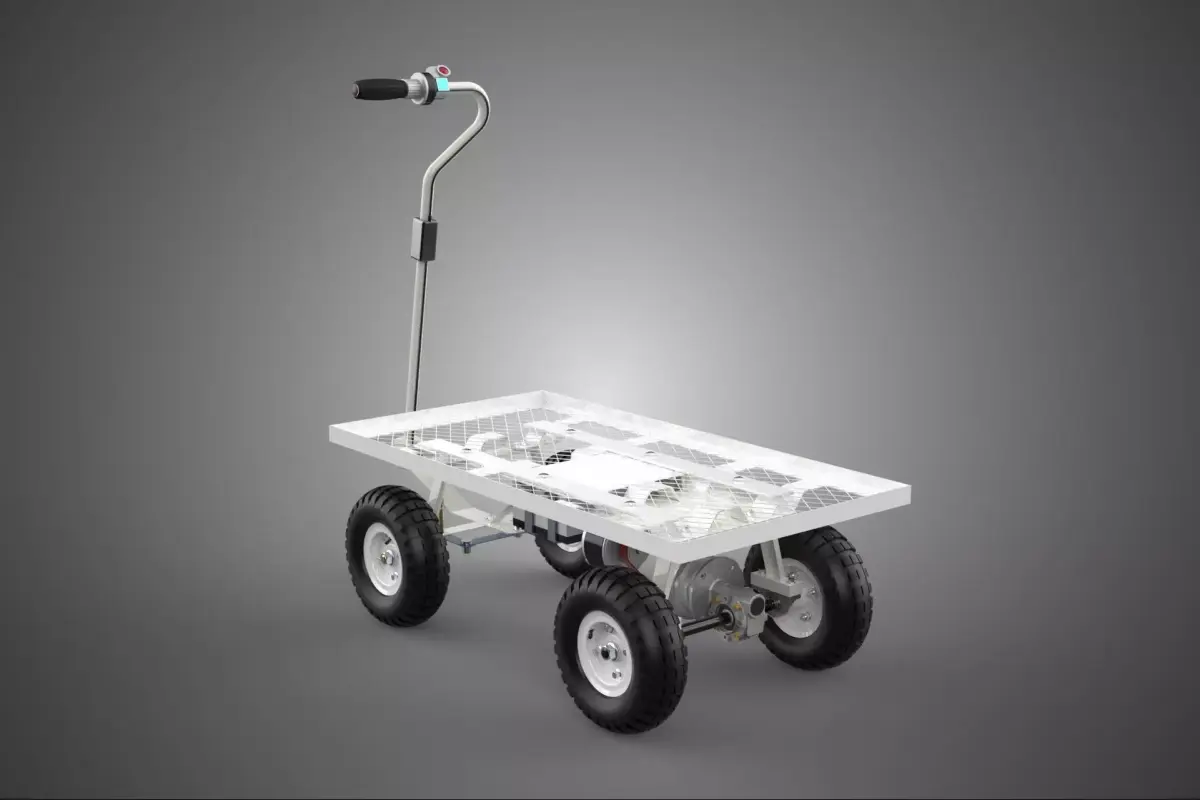 ELECTRIC FLATBED METAL MESH GRID NET PLATFORM TROLLEY CART WAGON 3D model