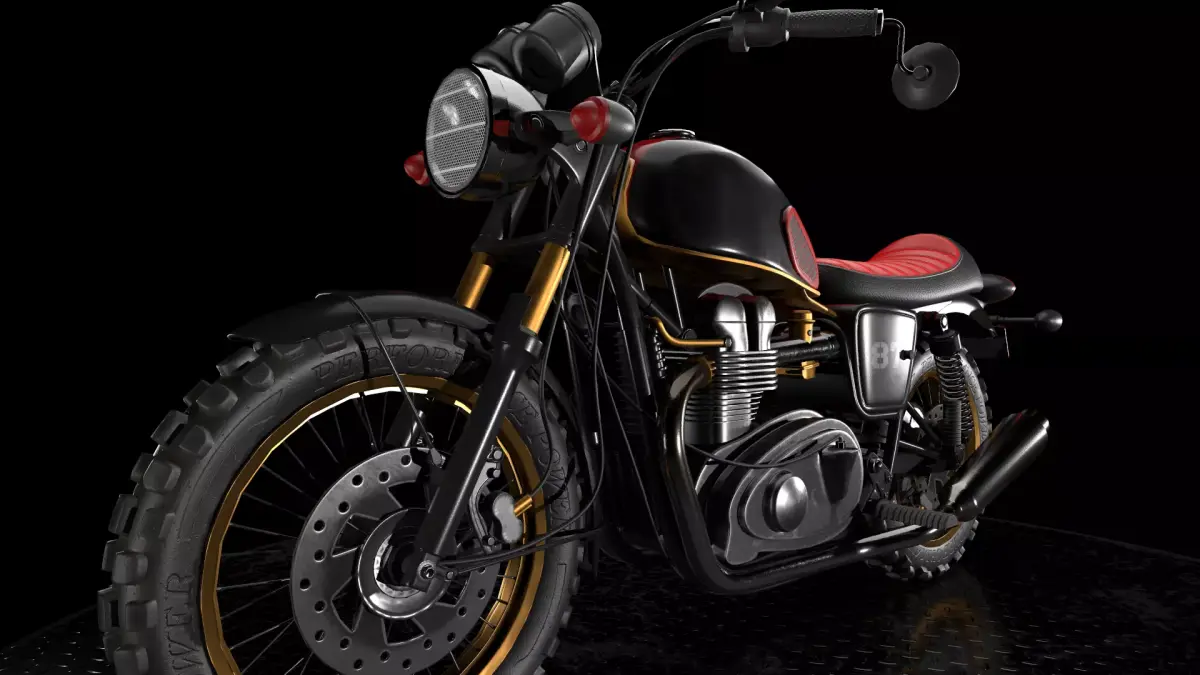 Cafe Racer Low-poly 3D model