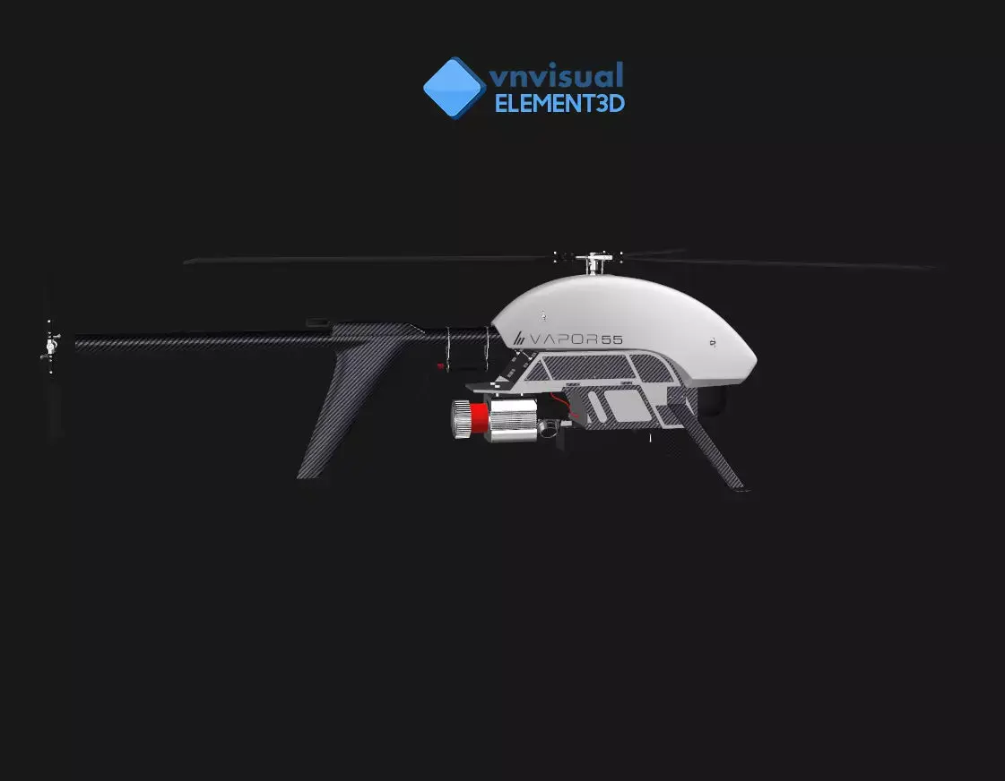 E3D - Vapor 55 Helicopter UAV Drone 3D model