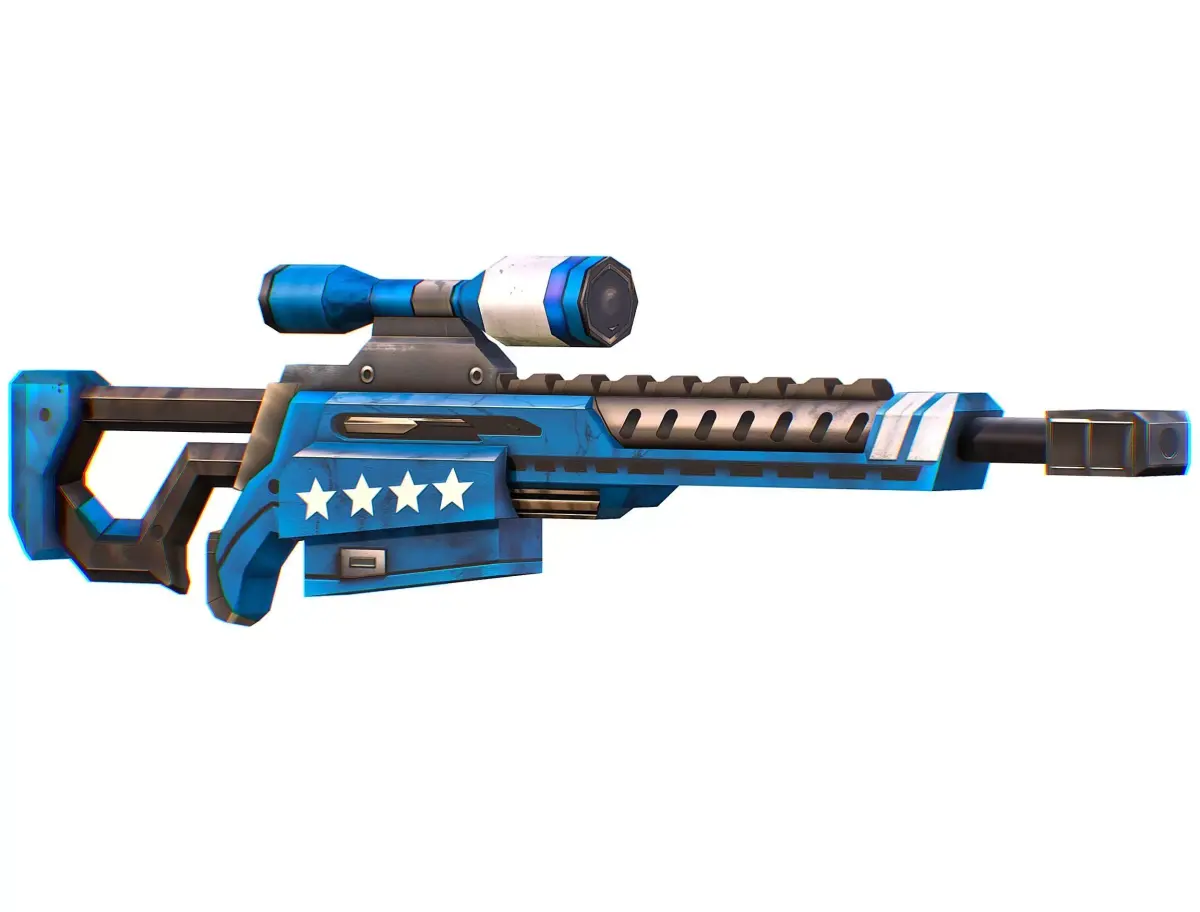 LowPoly Cartoon Sci-Fi Sniper Rifle Future Low-poly 3D model 3