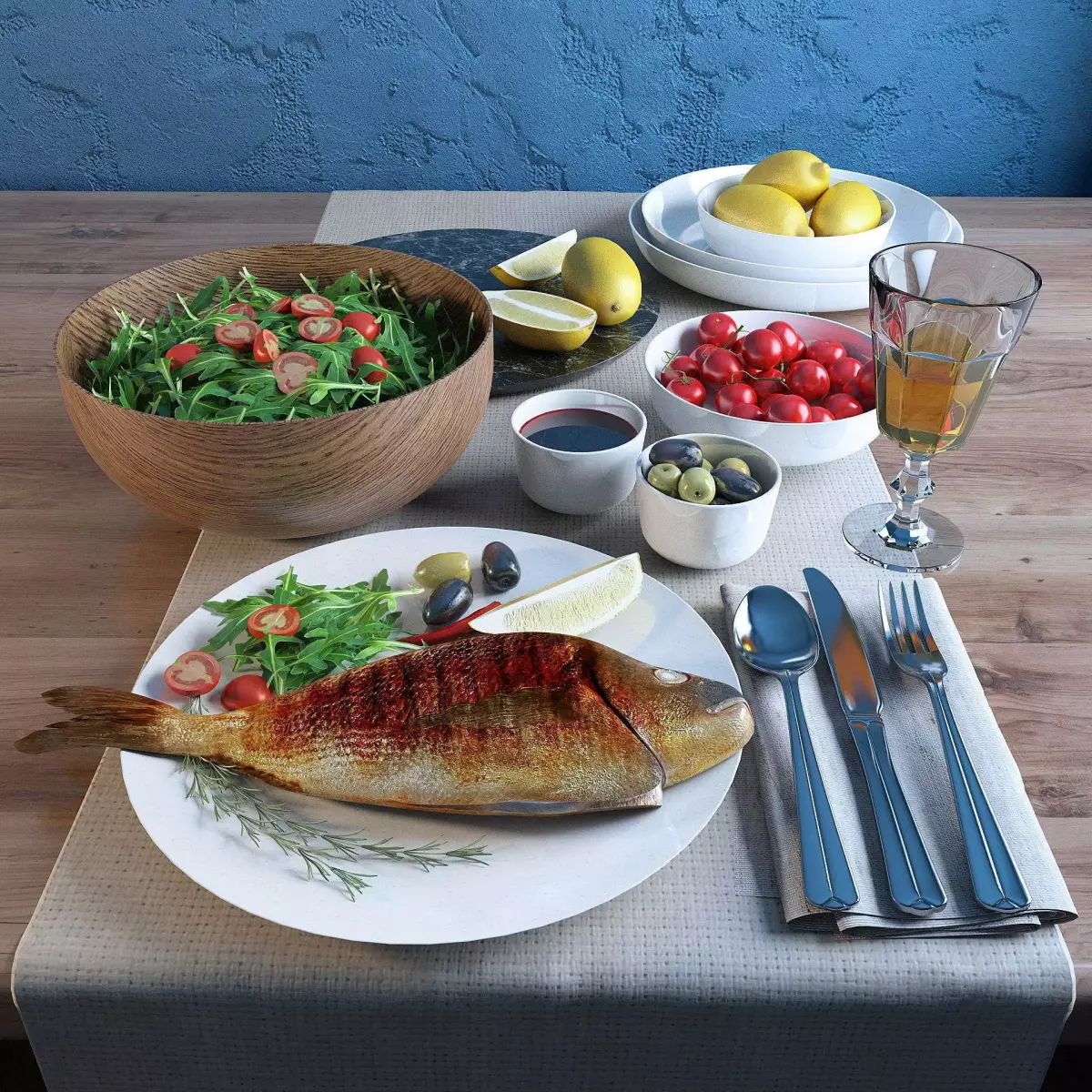 Cooked fish 3D model