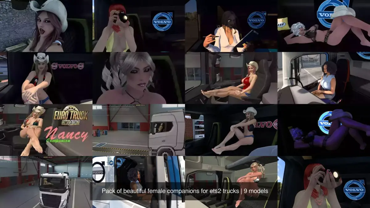 Pack of beautiful female companions for ets2 trucks