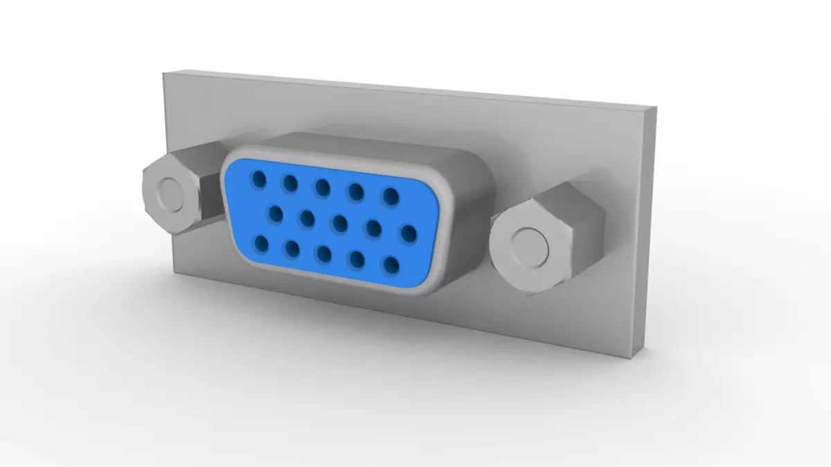 VGA Port Low-poly 3D model