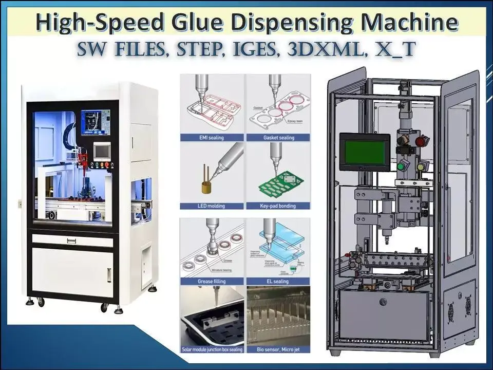 Vertical High-Speed Visual Glue Dispensing Machine 3D CAD Model 3D model