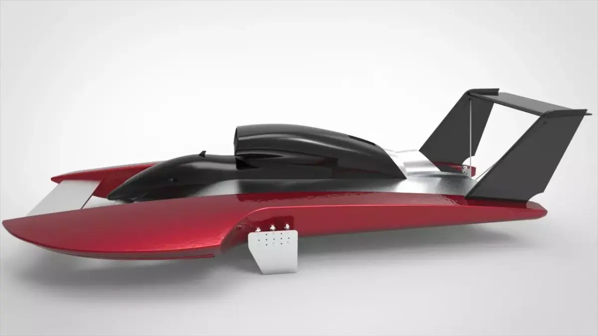 Hydroplane Boat Low-poly 3D model