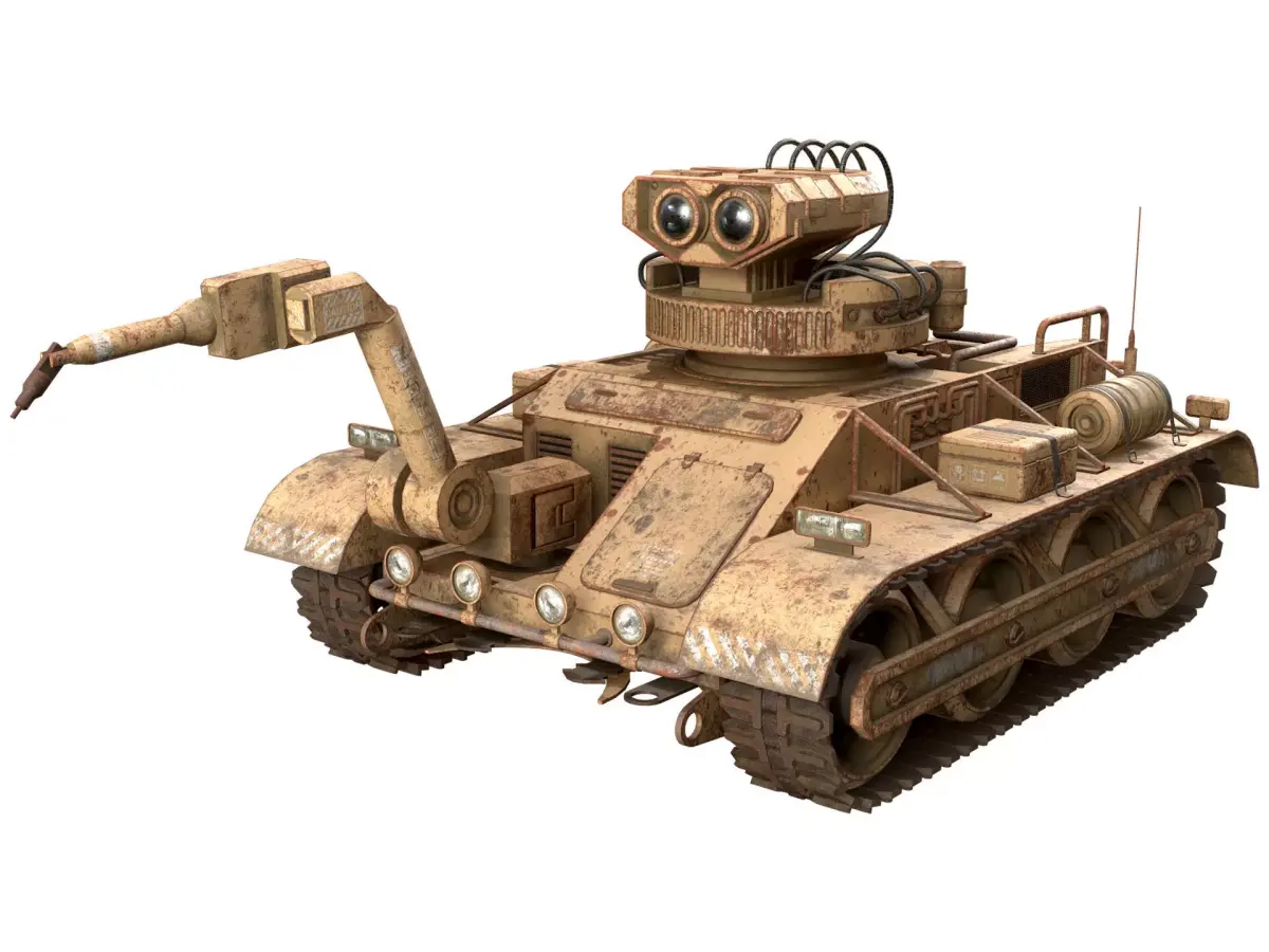 Robot Concept-3-Desert-Rusty Low-poly 3D model