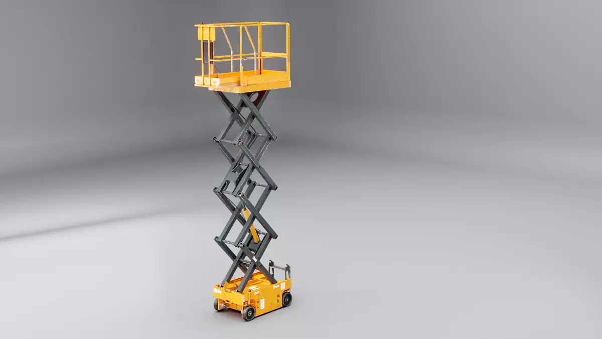 Warehouse Electric Scissor Platform Lift -Used Low-poly 3D model