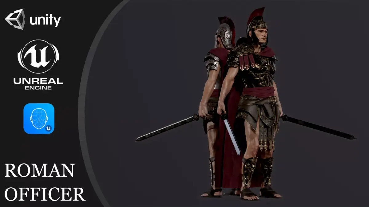 ROMAN LEGION OFFICER Low-poly 3D model