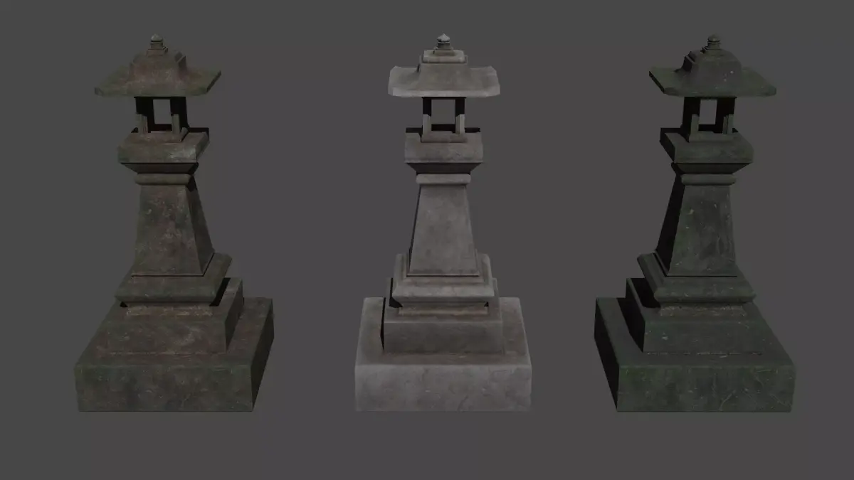 Stone Lantern Free low-poly 3D model