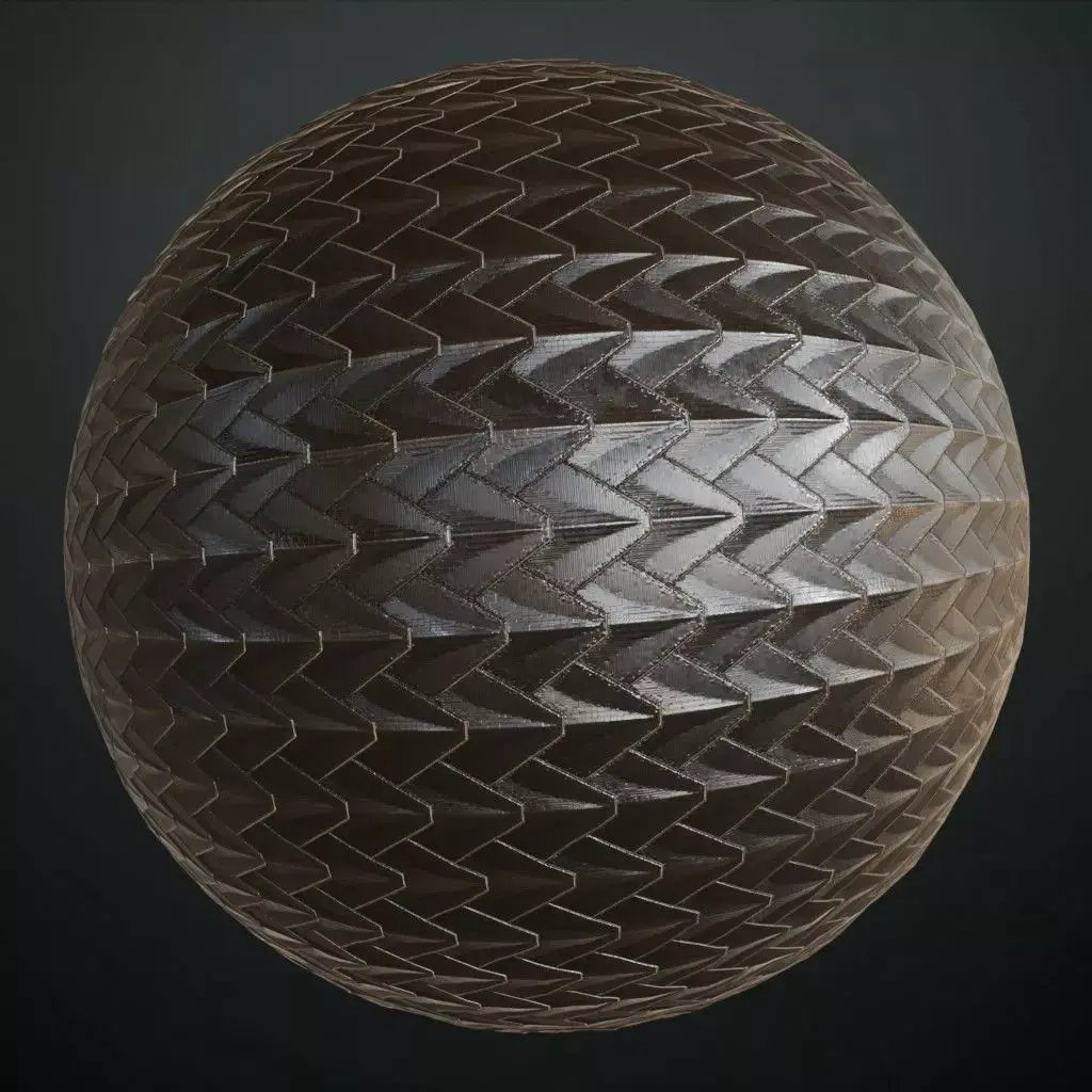 Metal Herringbone Pattern PBR Seamless Texture