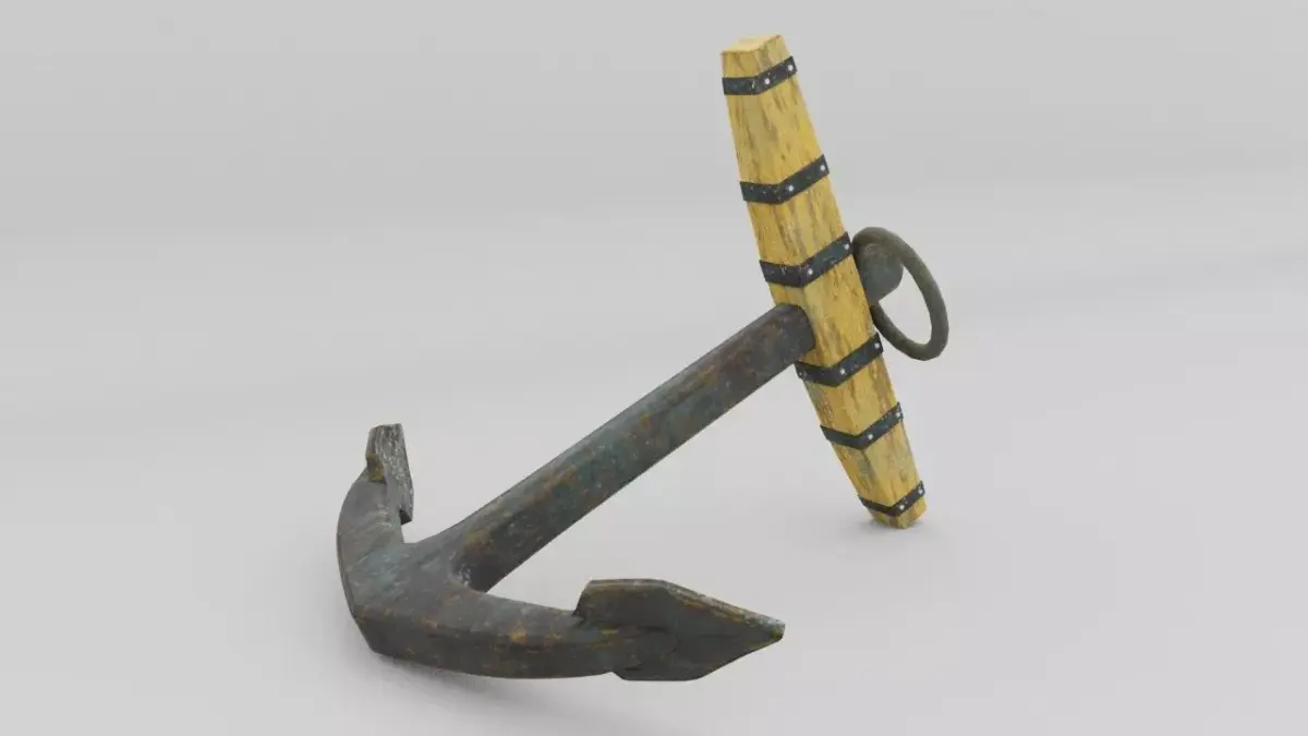 Galleon Anchor Low-poly 3D model