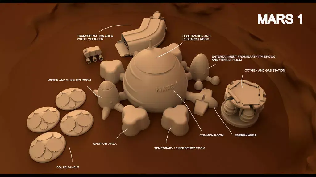 Mars base Inside Victoria Crater Free 3D print model