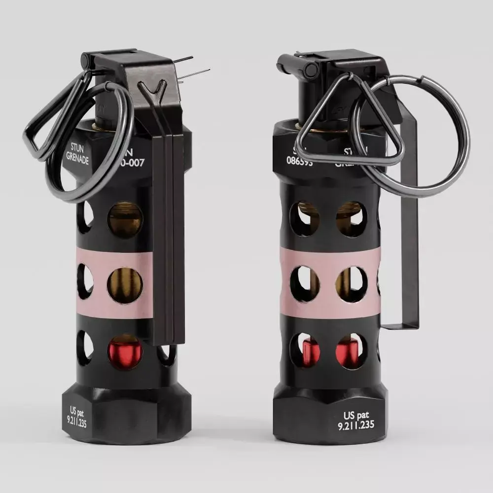 Flashbang fire extinguisher grenade Low-poly 3D model