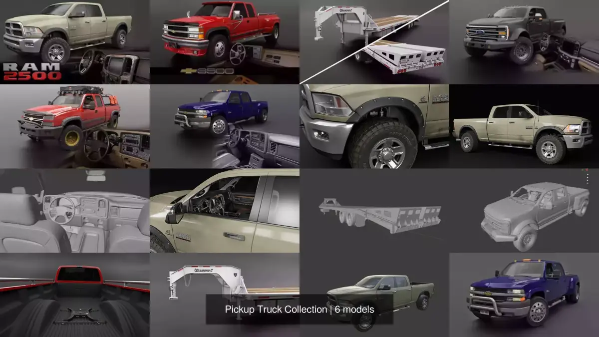 Pickup Truck Collection 3D Model Pack