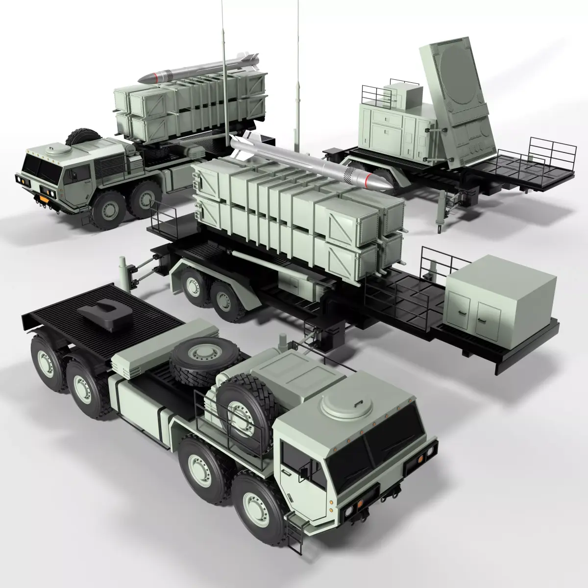 MIM 104 Patriot Air Defense Missile System Bundle Collection 3D model