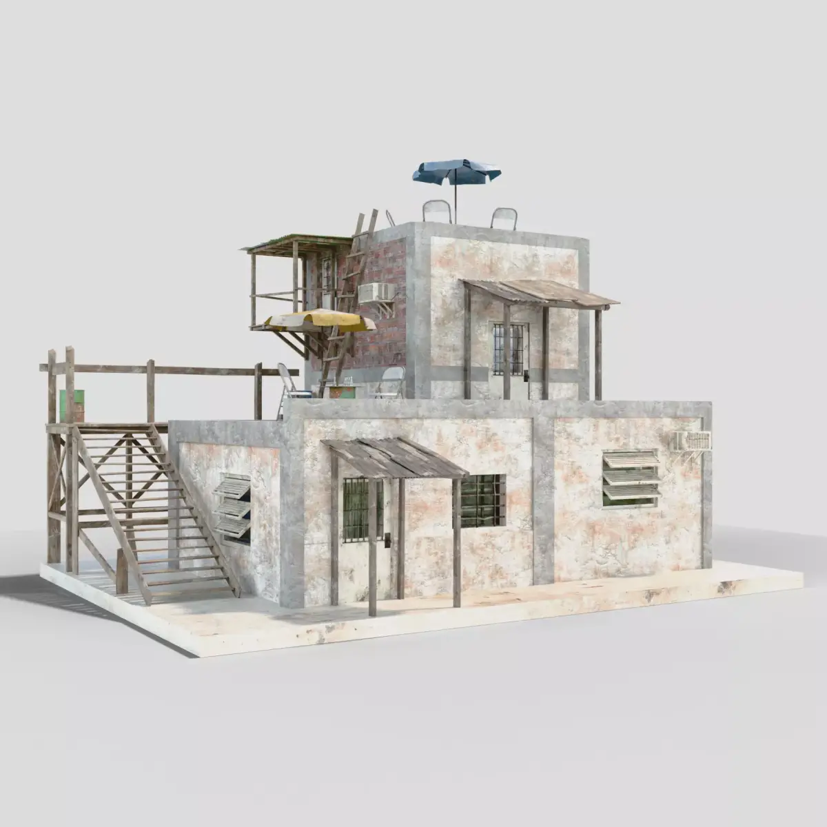 Slum  Favela Low-poly 3D model