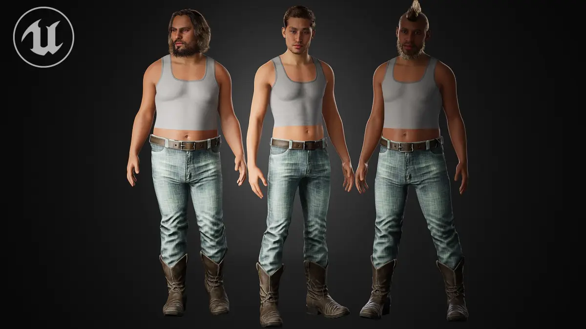 Jeans and Boots Outfit 3D model