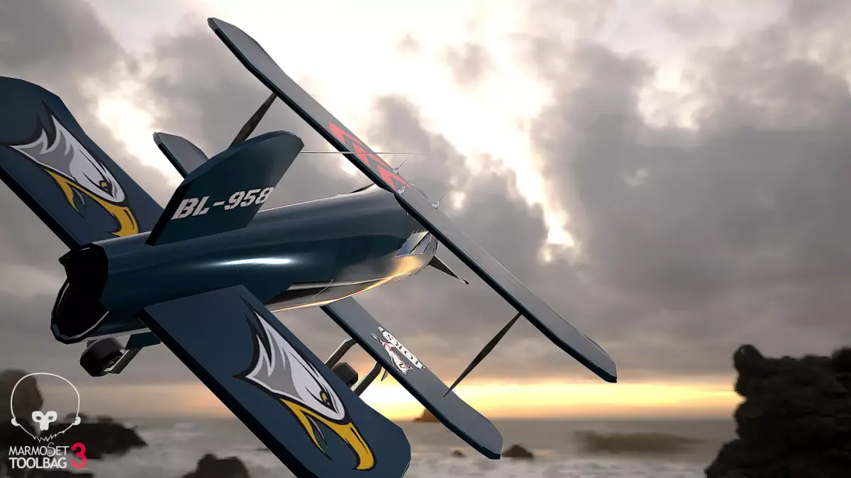 Racing aircraft Low-poly 3D model