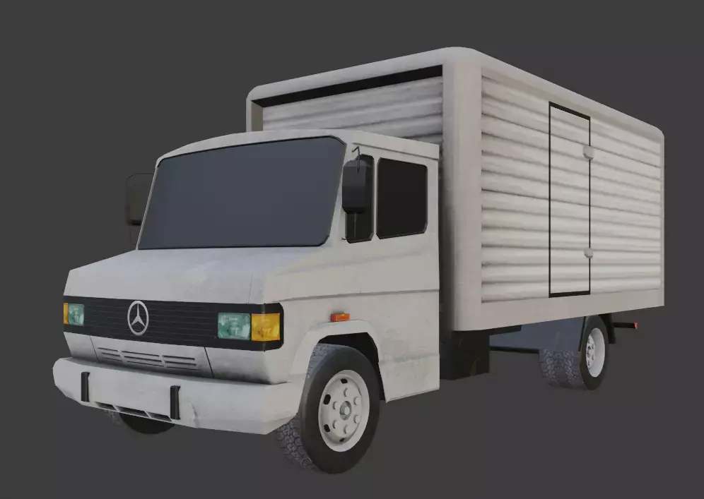 Mercedes Benz T2 Closed Truck Low-poly 3D model