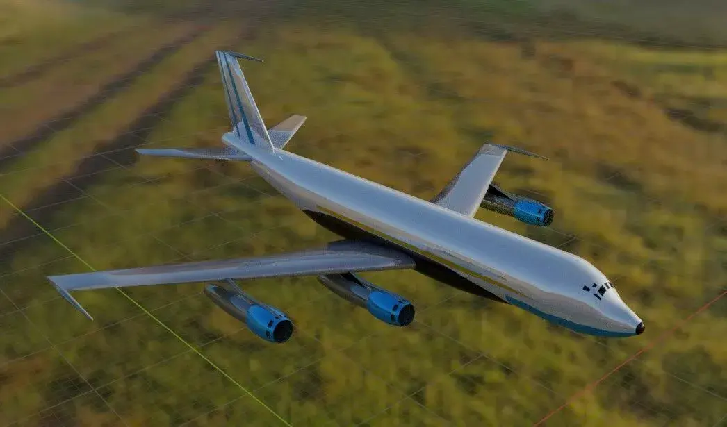 Fictional 1950s Military C-135 Inspired Low-poly 3D model