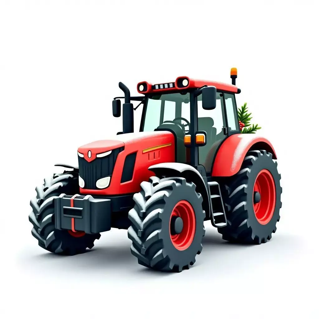 Modern Farm Tractor 3D Model Festive Utility Vehicle Low-poly 3D model