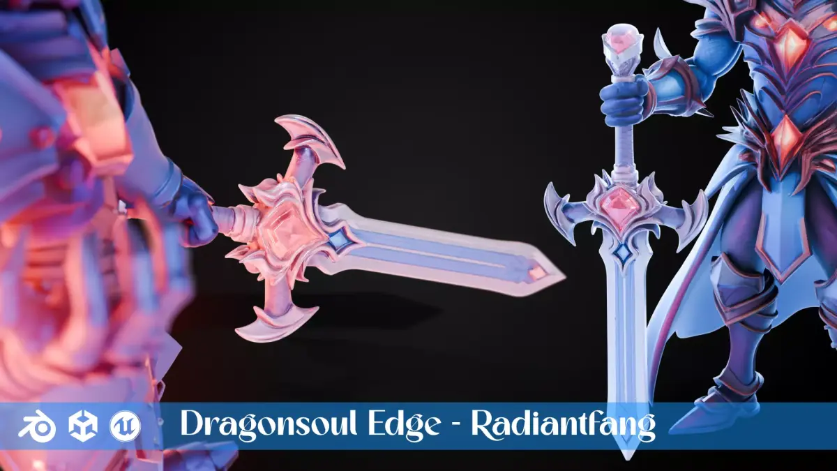 Stylized Sword - Dragonsoul Edge Radiantfang - Game Ready 3D model