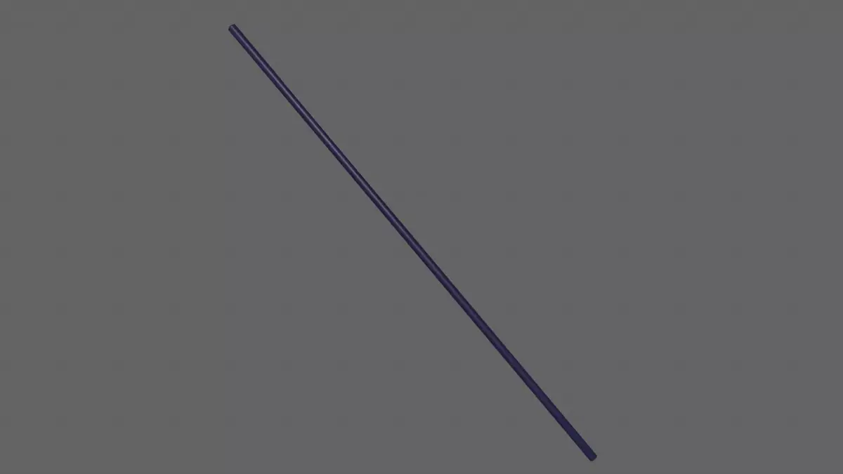 PBR Wushu Stick Blue Low-poly 3D model