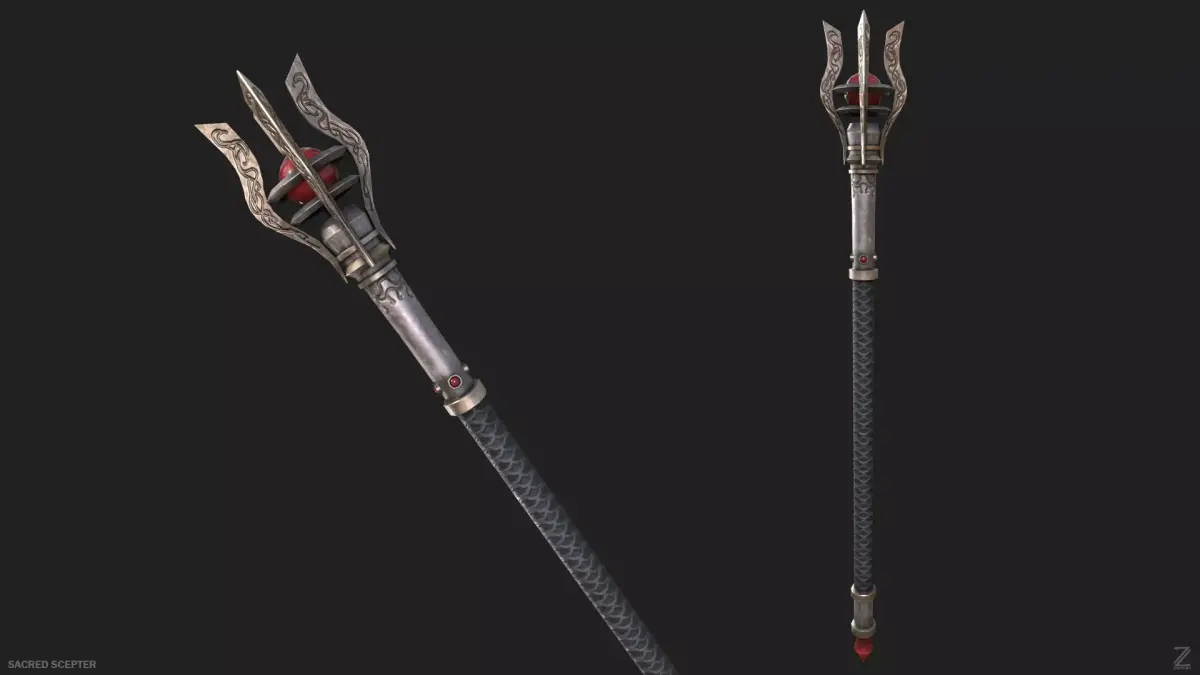 Sacred scepter Low-poly 3D model