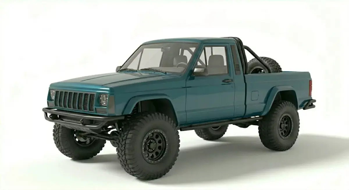 Rugged Teal Off Road Adventure Pickup 3D model