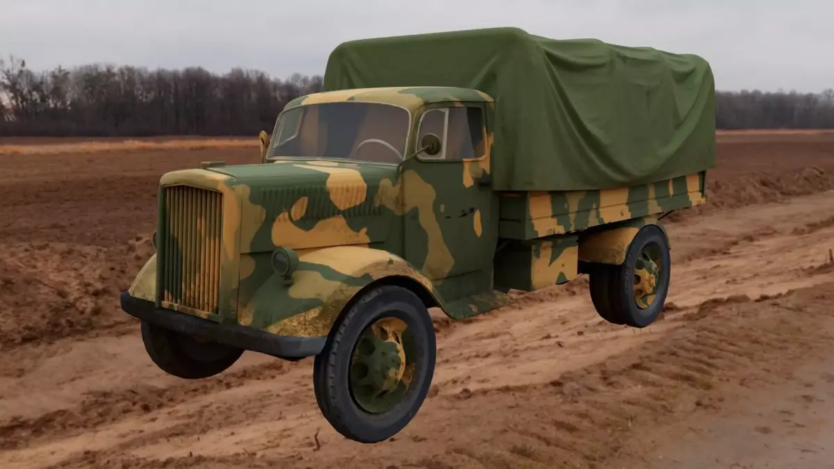 Military truck Low-poly 3D model - Low-poly and Textured