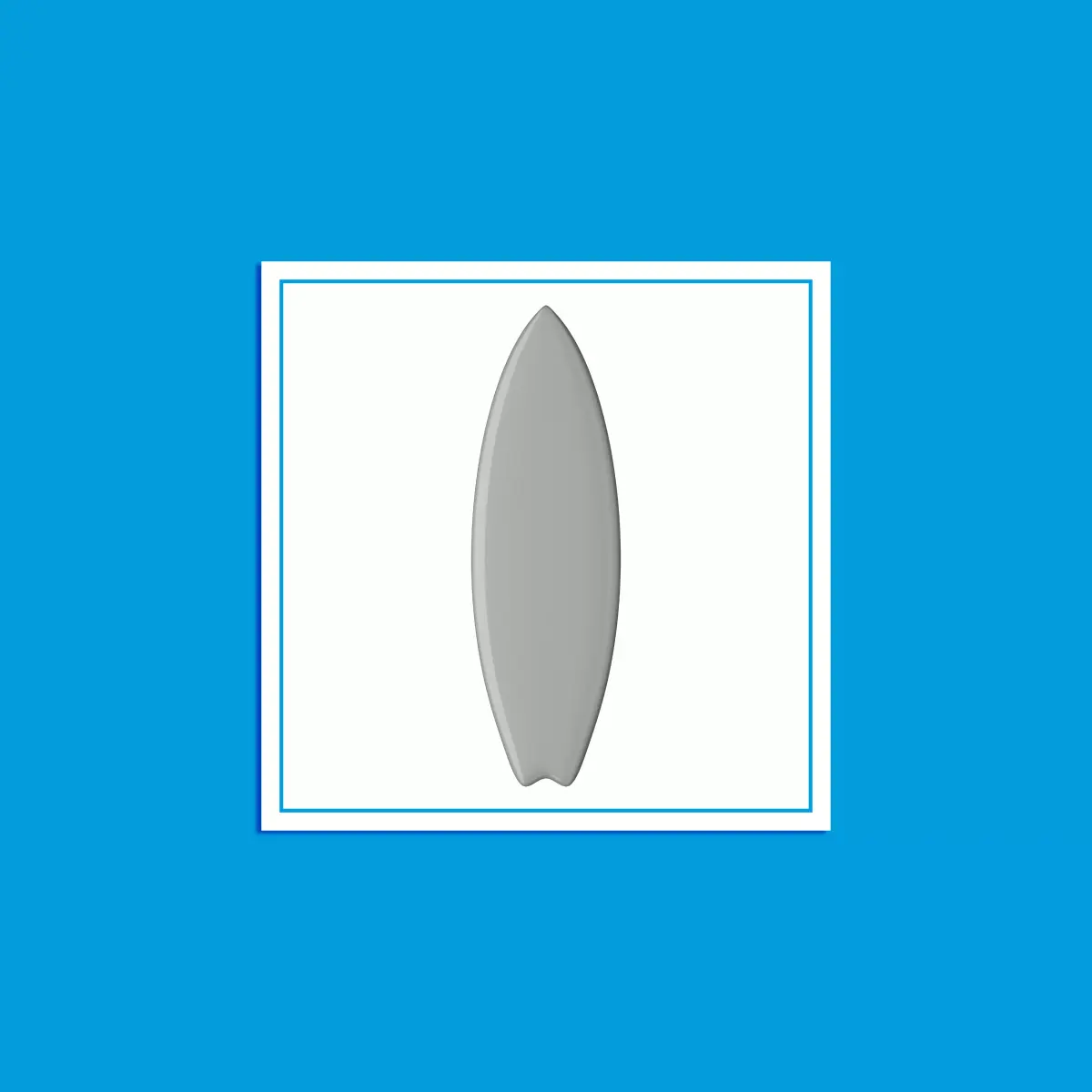 Surfboard Classic Fishboard 3D Model 3D model