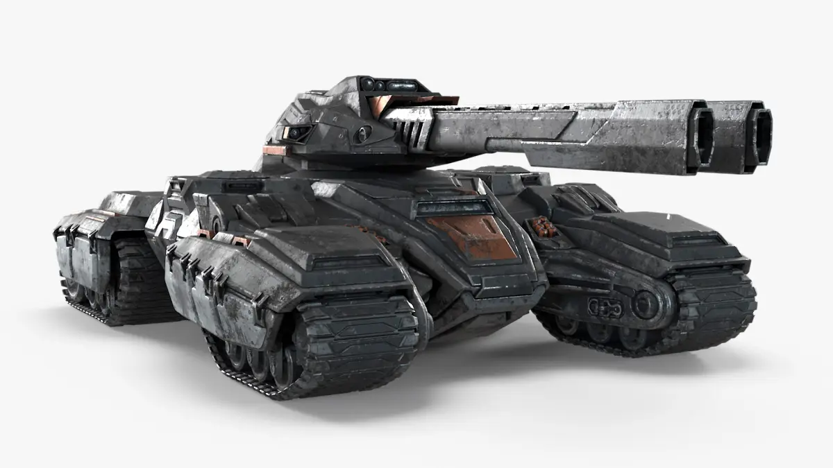 Fantastic Combat Tank Damaged 3D model
