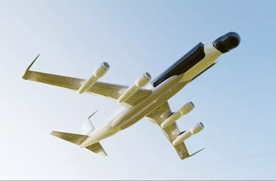 Fictional Quad Engine 1950s EL-M-2075 Phalcon AEW 707 Inspired Low-poly 3D model