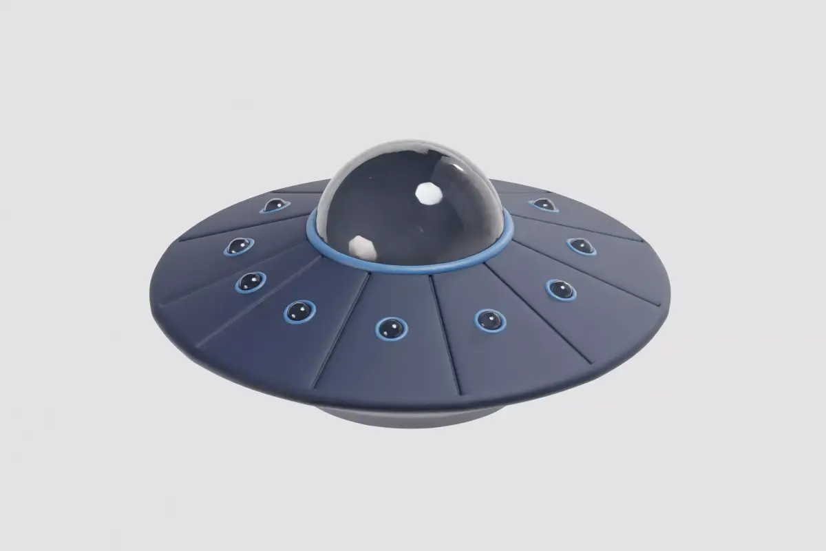 cartoon UFO Flying Spaceship  Low-poly 3D model