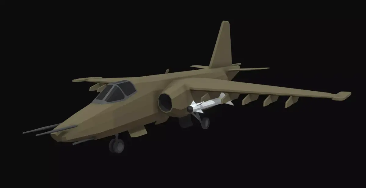 SU-25 Low Poly Low-poly 3D model