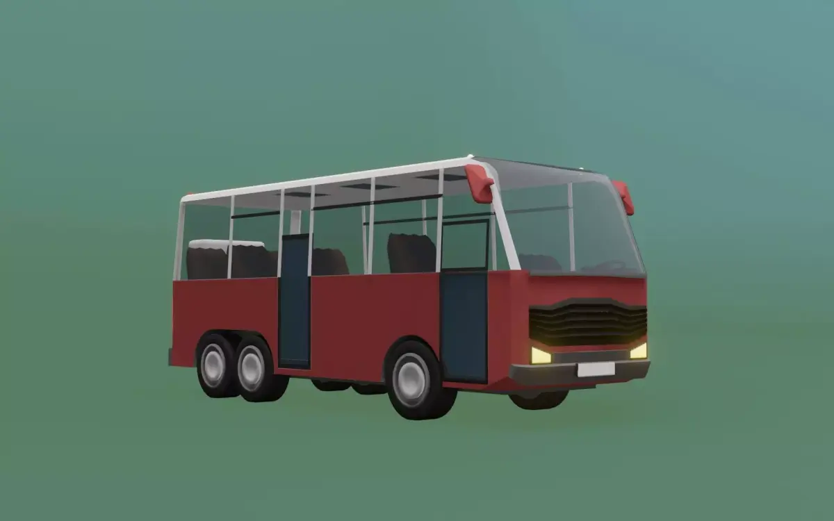 Toon city bus Low-poly 3D model