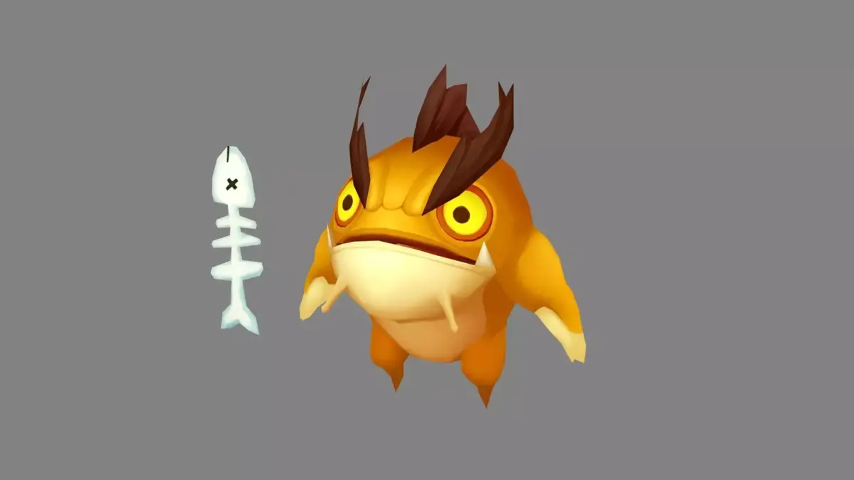 Cartoon fish monster Low-poly 3D model